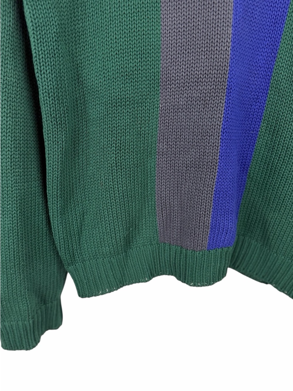 Nautica Men’s Large Colorblock Chunky Knit Sweater Crest Logo Preppy Vintage 90s - Picture 4 of 8